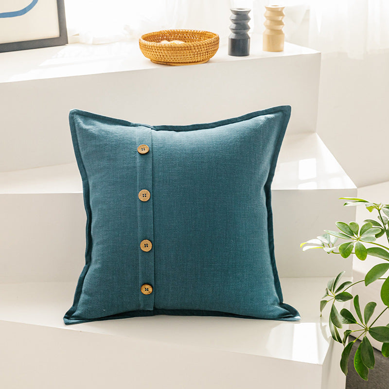 Solid Color Cotton-Linen Cushion with Insert (Japanese Style)