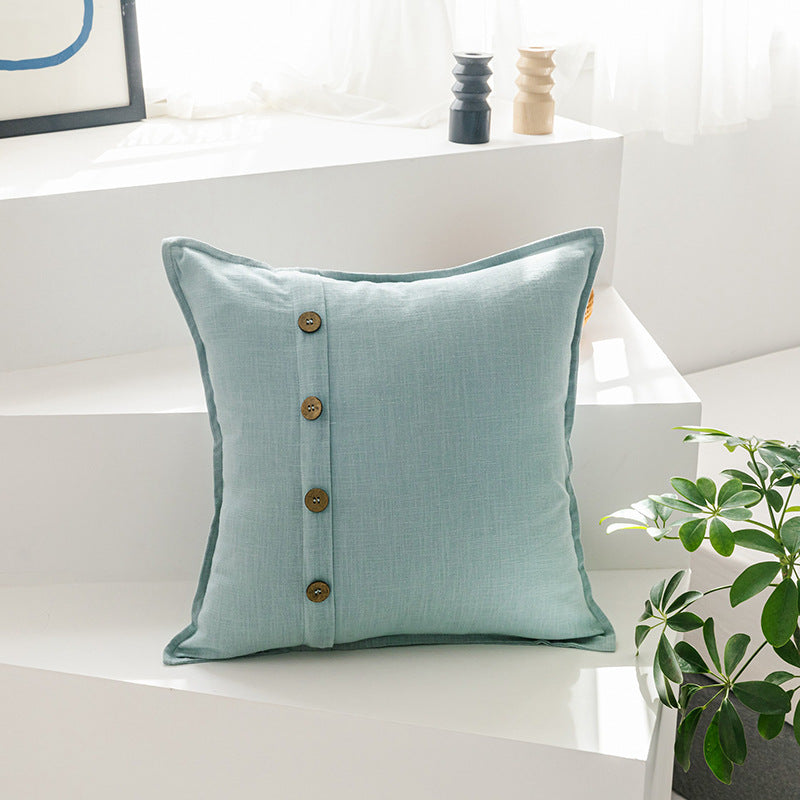 Solid Color Cotton-Linen Cushion with Insert (Japanese Style)